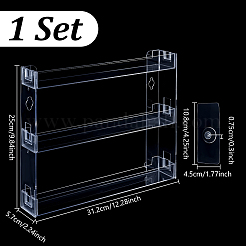 3-lagige transparente Aufbewahrungshalter aus Kunststoff&nbsp;ODIS-WH0025-275