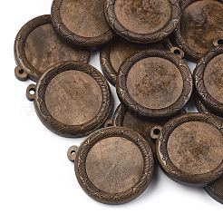Hölzerne Anhänger Cabochon Fassungen&nbsp;X-WOOD-S044-23