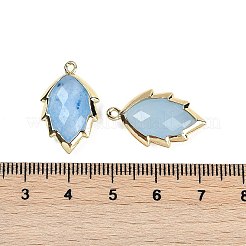 Gefärbte natürliche Jade facettierte Blattanhänger&nbsp;G-I375-04G-17
