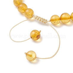 Braccialetti di perline intrecciate in ambra naturale per donne e uomini&nbsp;BJEW-JB13470