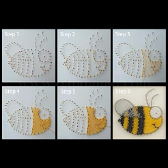 Bienenmuster DIY String Art Kit Sets&nbsp;DIY-F070-08