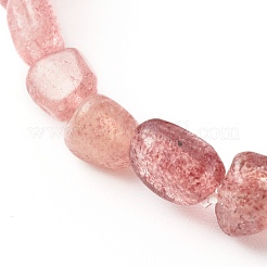 Bracciali elasticizzati con perline di quarzo naturale fragola per bambini&nbsp;BJEW-JB06250-06