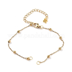 2 stücke 2 farben 304 edelstahl runde ball kabel kette armband machen&nbsp;AJEW-JB01331