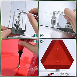 Aluminium-Montagehalterungs-Hardware-Kit für Schilder für langsam fahrende Fahrzeuge&nbsp;FIND-WH0199-408