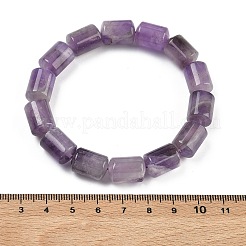 Bracelets extensibles en perles d'améthyste naturelle rubanée&nbsp;BJEW-A148-01A-19