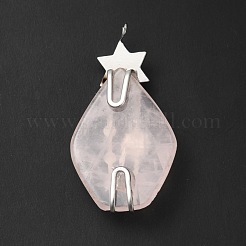 Pendentifs de quartz rose naturel&nbsp;G-G870-04P