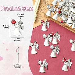 30 pendentif en alliage argent antique avec strass&nbsp;FIND-CJ0006-07