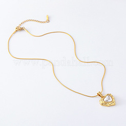 Collier avec pendentif en forme de cœur texturé vintage en acier inoxydable pour femme&nbsp;NI2105