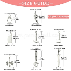 40 pz 8 stili pendenti in lega di stile tibetano&nbsp;TIBEP-YW0001-75