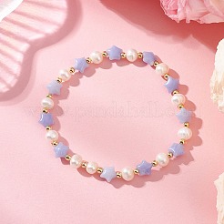 Braccialetti elastici da donna con pietre preziose naturali e sintetiche&nbsp;BJEW-JB12814