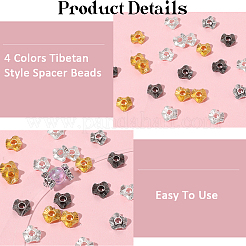 120 pz 4 colori perline in lega di stile tibetano&nbsp;FIND-SC0017-92B