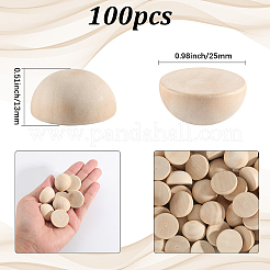 100 Stück unbehandelte Naturholzcabochons&nbsp;WOOD-SP0001-54