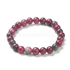 Jade naturel bracelets perles stretch teints&nbsp;BJEW-A117-C-04