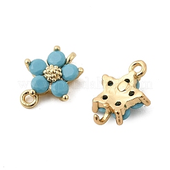 Ciondoli con connettori a forma di fiore in ottone con zirconi cubici&nbsp;KK-H089-34G-04