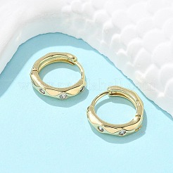 Ring funkelnde Huggie-Creolen mit Zirkonia für Mädchen und Frauen&nbsp;EJEW-H126-05G