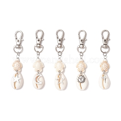 5 pz 5 stili di decorazioni pendenti in conchiglia di ciprea naturale&nbsp;HJEW-JM03485-02