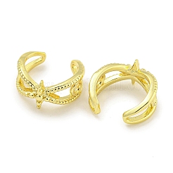 Orecchini a polsino in zirconi cubici micro pavè di ottone&nbsp;EJEW-C104-023G