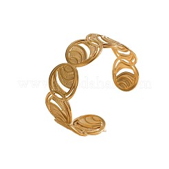 Brazaletes de acero inoxidable 304 con anillo hueco y diseño abierto para mujer.&nbsp;WG17EC0-01
