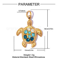 Acciaio inossidabile 304 con pendenti in strass&nbsp;RB-OY001-50G-02