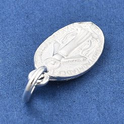 925 ovaler Anhänger „Wundersame Medaille der Jungfrau“ aus Sterlingsilber&nbsp;STER-S009-05S