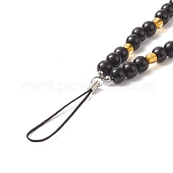 Cadenas de correa de mano de teléfono de perla de imitación de plástico ABS y hongos&nbsp;HJEW-JM00896