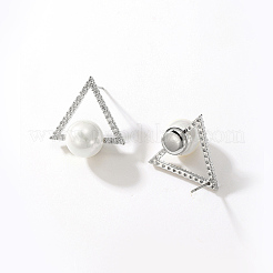 Boucles d'oreilles élégantes à tige triangulaire en laiton&nbsp;YL4507-2