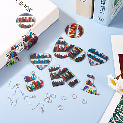 DIY-Set zur Herstellung baumelnder Acryl-Ohrringe im Bücherregal-Stil&nbsp;DIY-TA0009-66