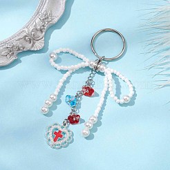 Porte-clés en perles de rocaille de verre&nbsp;KEYC-MZ00001-01