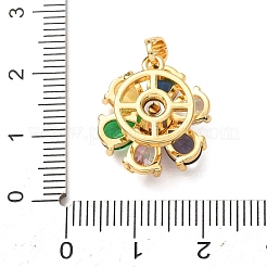 Colgantes de circonitas cúbicas de colores con pavé de latón&nbsp;CU-CBAF7AF-03B-G