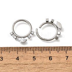 Nasenringe aus klarem Edelstahl mit Zirkonia in Pferdeaugenform&nbsp;AJEW-D306-11P