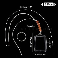 8 pendentif décoratif pour porte-badge en plastique&nbsp;HJEW-CA0001-19