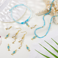 12 pz 2 colori pendenti in ottone con zirconia cubica&nbsp;KK-GA0002-38