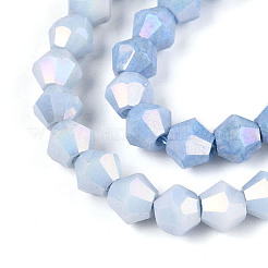 Fili di perle di vetro bicono galvanizzate anti-ossidazione&nbsp;EGLA-T021-6mm-16-09