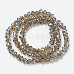 Chapelets de perles en verre électroplaqué&nbsp;EGLA-A034-T4mm-J16