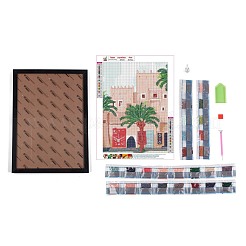 Diy 5d maroc ville kits de peinture au diamant sur toile&nbsp;DIY-C018-11