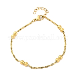Bracciali a catena in corda di acciaio inossidabile 304 per donna&nbsp;BJEW-C094-10G