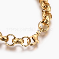 Ionenplattierung (IP) 304 Edelstahl Rolo-Kettenarmbänder&nbsp;BJEW-L634-03B-G