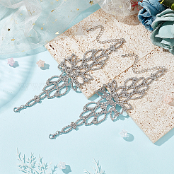 2 Stück Gliederarmband mit Kristall-Strass und Blume&nbsp;BJEW-FG0001-02