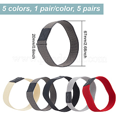 5 Paar 5 Farben elastisches Polyester mit Kunstleder-Schnürsenkelbändern&nbsp;FIND-DR0001-16