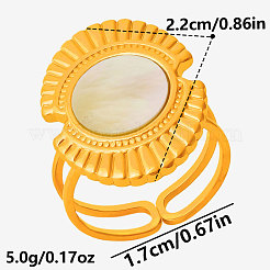 Offene Manschettenringe aus Edelstahl 304 mit natürlichem Muschelmuster für Damen&nbsp;FC7399-3