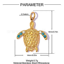 Colgantes de acero inoxidable 304 con rhinestone de zafiro.&nbsp;RB-OY001-40G
