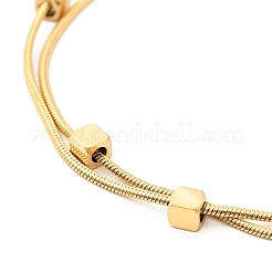 Mehrreihiges Armband aus Würfelperlen aus 304 Edelstahl&nbsp;BJEW-I304-01G