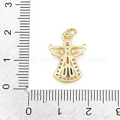 Weihnachtliche Messinganhänger mit Mikropavé-Fassung und bunten Zirkonia&nbsp;KK-E798-07G