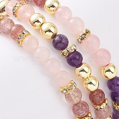 Set di bracciali elasticizzati con pietre preziose rotonde&nbsp;BJEW-JB09131
