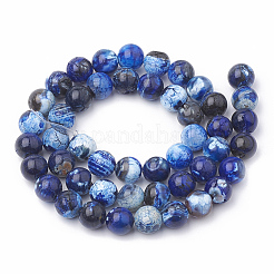 Gefärbte natürliche Crackle Achat Perlenstränge&nbsp;X-G-T100-03A