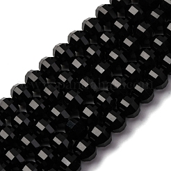 Natürliche schwarze Onyxperlenstränge&nbsp;G-P587-D15-03