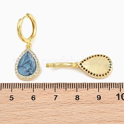 Orecchini pendenti a cerchio in ottone con micro pavé di zirconi cubici&nbsp;KK-CBA8324-11G