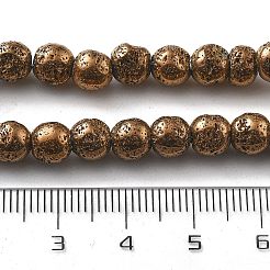 Galvanisierte natürliche Lavasteinperlenstränge&nbsp;X-G-A251-B01-01A