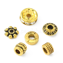 285 Stück 6-teilige Distanzperlen aus Eisen mit Strass und Legierung im tibetischen Stil&nbsp;DIY-FS0004-08