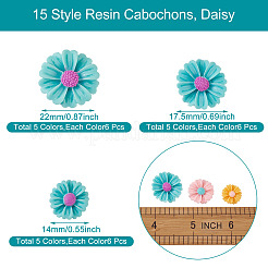 90 stücke 15 stil harzcabochons&nbsp;RESI-KS0001-11